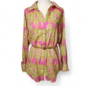 Pink & Yellow Paisley Ariat Women's Western Button Down Long Sleeve Shirt